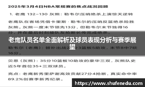 老鹰队员名单全面解析及球员表现分析与赛季展望